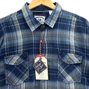 Thread & Cloth Plaid Flannel Shirt Mens XL Blue NWT Cotton Cabincore Lumberjack